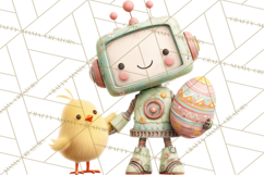 Easter Robot Clipart, Pastel Full-Body Robot Illustration Product Image 4