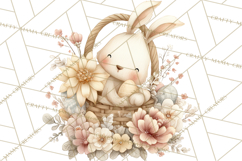 Vintage Easter Bunny Clipart PNG, Easter Bunny Printable Product Image 5