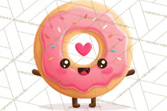 Valentine Kawaii Candies, Heart Sweets Clipart, Cute Candy Product Image 2