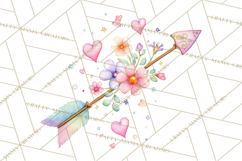 Watercolor Love Accents Clipart, Hearts, Envelopes Png Product Image 2