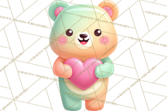 Valentine Kawaii Candies, Heart Sweets Clipart, Cute Candy Product Image 3