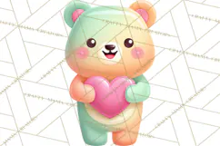 Valentine Kawaii Candies, Heart Sweets Clipart, Cute Candy Product Image 3