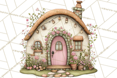 Enchanted Fairy Cottages Clipart PNG, Pastel Woodland Product Image 3