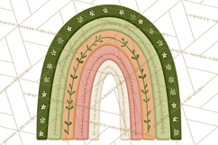 St Patricks Patterned Rainbow PNG, Boho Shamrock Clipart Product Image 3