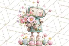 Easter Robot Clipart, Pastel Full-Body Robot Illustration Product Image 2