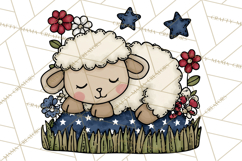 Patriotic Farm Animals Clipart, Whimsical Red White Blue Product Image 4