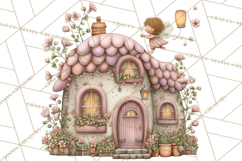 Enchanted Fairy Cottages Clipart PNG, Pastel Woodland Product Image 4