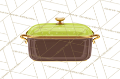 Mid Century Modern Kitchen Clipart, Retro Modern Kitchen Png Product Image 4