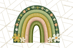 St Patricks Patterned Rainbow PNG, Boho Shamrock Clipart Product Image 4
