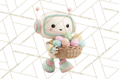 Easter Robot Clipart, Pastel Full-Body Robot Illustration Product Image 3