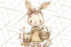 Vintage Easter Bunny Clipart PNG, Easter Bunny Printable Product Image 4
