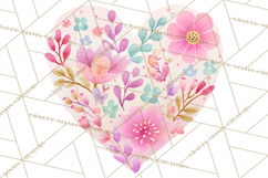 Watercolor Love Accents Clipart, Hearts, Envelopes Png Product Image 5