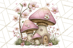 Enchanted Fairy Cottages Clipart PNG, Pastel Woodland Product Image 5