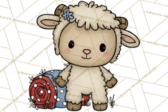 Patriotic Farm Animals Clipart, Whimsical Red White Blue Product Image 5