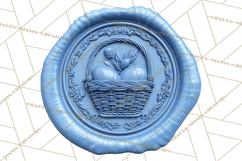 Easter Wax Seal Clipart, Bunny Chick Egg Floral Heart PNG Product Image 5