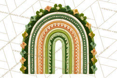 St Patricks Patterned Rainbow PNG, Boho Shamrock Clipart Product Image 2