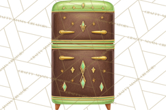 Mid Century Modern Kitchen Clipart, Retro Modern Kitchen Png Product Image 2