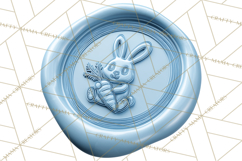 Easter Wax Seal Clipart, Bunny Chick Egg Floral Heart PNG Product Image 3