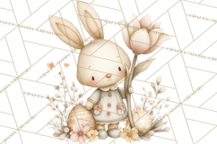 Vintage Easter Bunny Clipart PNG, Easter Bunny Printable Product Image 3