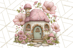 Enchanted Fairy Cottages Clipart PNG, Pastel Woodland Product Image 3