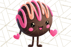 Valentine Kawaii Candies, Heart Sweets Clipart, Cute Candy Product Image 3