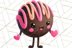 Valentine Kawaii Candies, Heart Sweets Clipart, Cute Candy Product Image 3