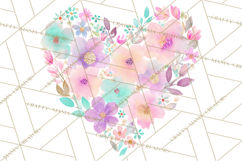 Watercolor Love Accents Clipart, Hearts, Envelopes Png Product Image 3