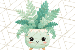Anthropomorphic Spring Objects Clipart, Cute Kawaii Plants Product Image 4