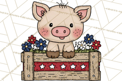 Patriotic Farm Animals Clipart, Whimsical Red White Blue Product Image 4