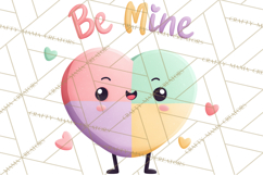 Valentine Kawaii Candies, Heart Sweets Clipart, Cute Candy Product Image 4