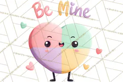 Valentine Kawaii Candies, Heart Sweets Clipart, Cute Candy Product Image 4