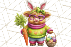 Easter Highland Cow Clipart PNG, Cute Spring Cow Clip Art Product Image 4