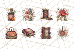 Moody Romantic Grunge PNG, Deep Red Lace Clipart, Gothic Product Image 2