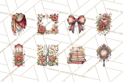 Moody Romantic Grunge PNG, Deep Red Lace Clipart, Gothic Product Image 4