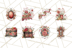 Moody Romantic Grunge PNG, Deep Red Lace Clipart, Gothic Product Image 5