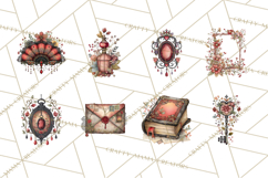 Moody Romantic Grunge PNG, Deep Red Lace Clipart, Gothic Product Image 3