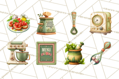 Tuscan Farmhouse Pasta Clipart, Rustic Pasta Night Kitchen Product Image 4