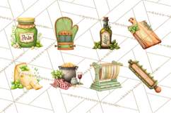 Tuscan Farmhouse Pasta Clipart, Rustic Pasta Night Kitchen Product Image 5
