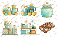 Mid Century Modern Kitchen Clipart, Retro Modern Kitchen Png Product Image 6