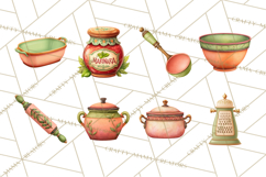 Tuscan Farmhouse Pasta Clipart, Rustic Pasta Night Kitchen Product Image 2