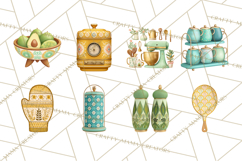 Mid Century Modern Kitchen Clipart, Retro Modern Kitchen Png Product Image 4