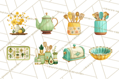 Mid Century Modern Kitchen Clipart, Retro Modern Kitchen Png Product Image 5