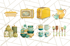 Mid Century Modern Kitchen Clipart, Retro Modern Kitchen Png Product Image 3