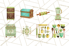 Mid Century Modern Kitchen Clipart, Retro Modern Kitchen Png Product Image 2