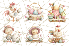 Easter Farm Animals Clipart PNG, Farm Animals Easter Eggs Product Image 6