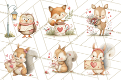 Cozy Cottage Valentine Critters Clipart PNG Animals Product Image 8