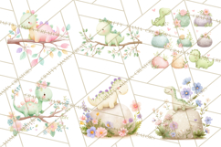 Cute Baby Dinosaurs Clipart PNG, Watercolor Dinosaur Product Image 7