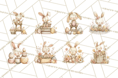 Vintage Easter Bunny Clipart PNG, Easter Bunny Printable Product Image 3