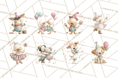 Farm Animals Dance Party Clipart, Dancing Cow Pig Sheep Png Product Image 2