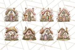 Enchanted Fairy Cottages Clipart PNG, Pastel Woodland Product Image 4